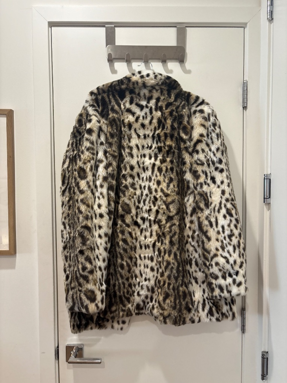 Marrakech Leopard Print Faux Fur Coat Size Large - Picture 2 of 6